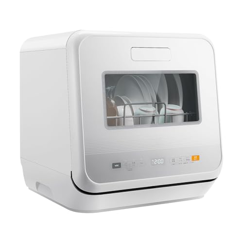 食洗機 IOT遠隔操作 1-3人用 食器洗い乾燥機 熱風乾燥 工事不要 2WAY給水 分岐水栓対応 追加乾燥 75℃高温洗浄 タイマー搭載 状態通知 水電管理 ホワイト